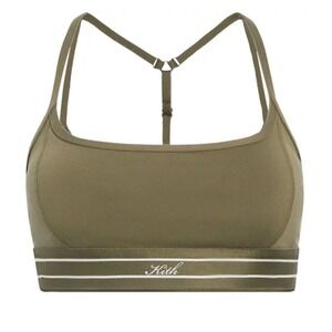Kith Sport Bra Olive Green Racerback Ribbed Band Athletic Top Women's Size M